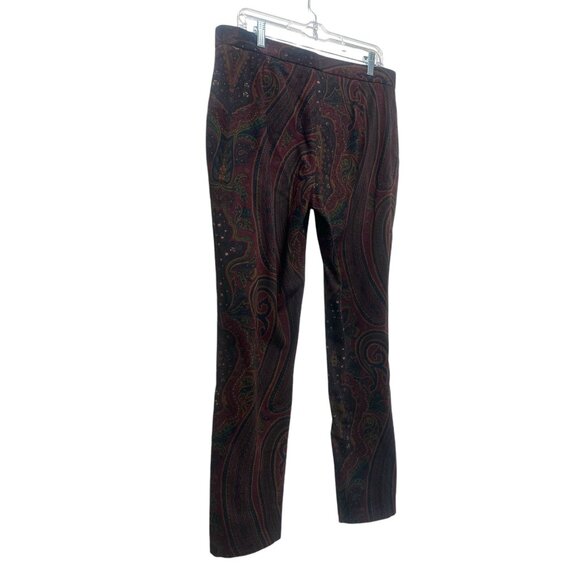 Vintage Ralph Lauren Velour Paisley Pants Womens Size 12 Wimsigoth Grunge 90s - Picture 16 of 16